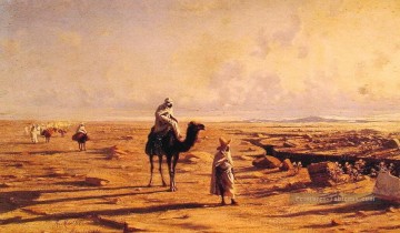 migrer les Arabes dans le désert moyen orient Peinture à l'huile